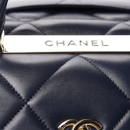Chanel Lambskin Quilted Small Trendy CC Flap Dual Handle Bag Navy 9 of 13