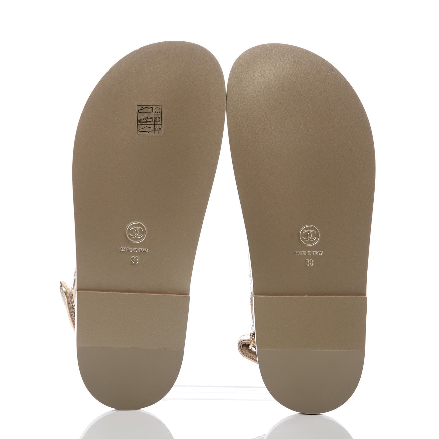 Iridescent Lambskin Velcro Dad Sandals 38 Light Bronze