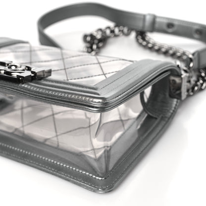 Chanel Metallic Lambskin PVC Quilted Small Boy Flap Silver 10 of 10