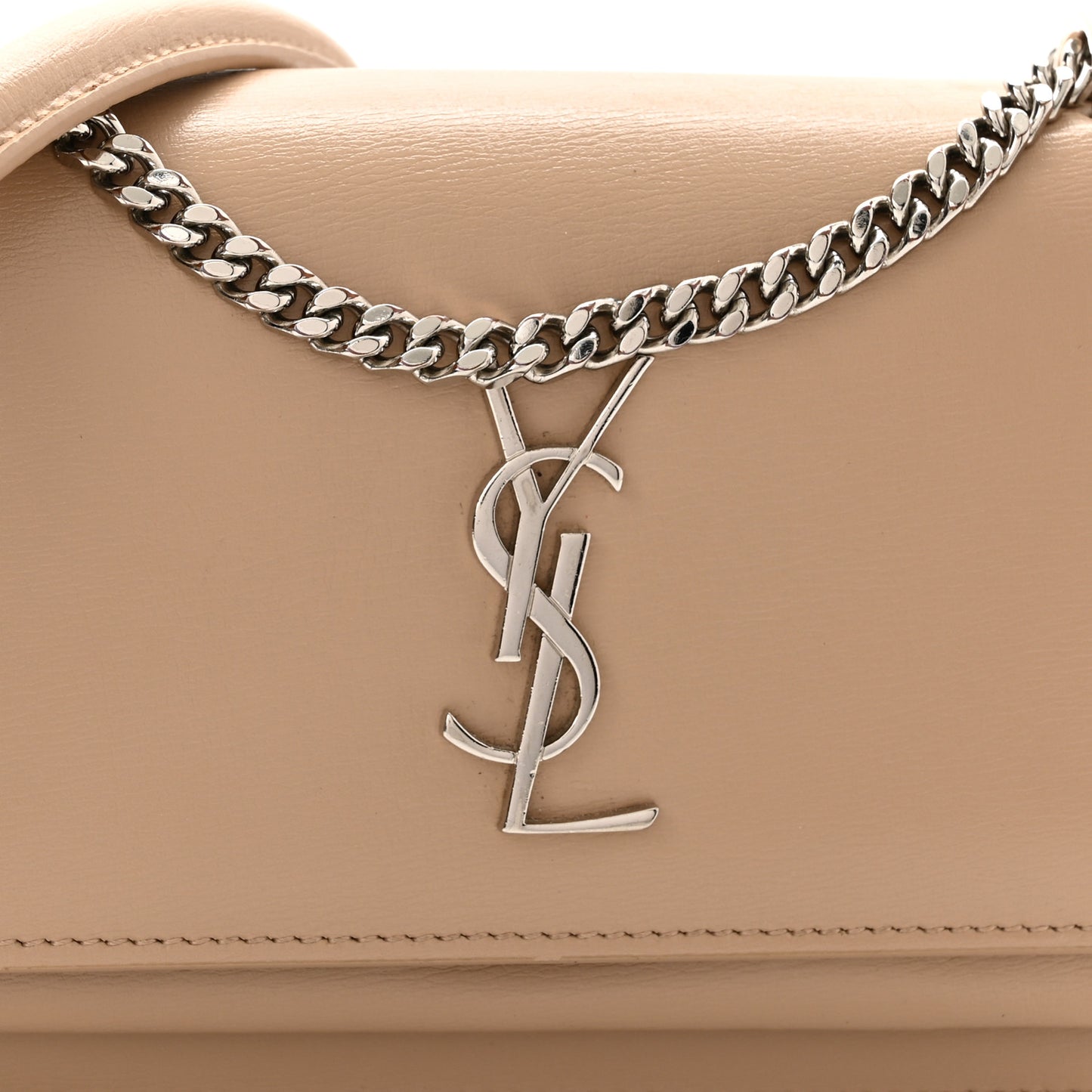 Calfskin Monogram Sunset Chain Wallet Nude Powder