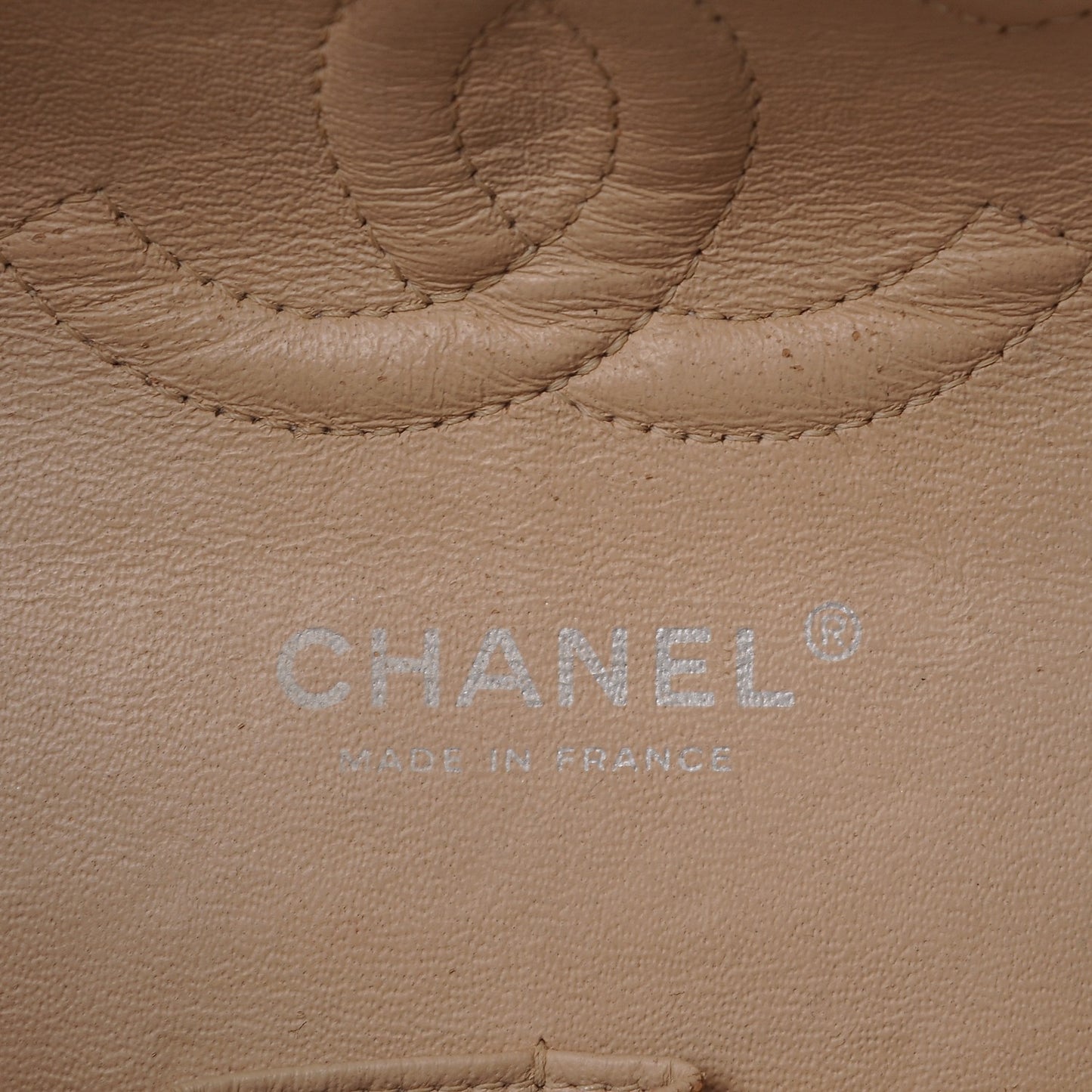Caviar Quilted Medium Double Flap Beige Clair