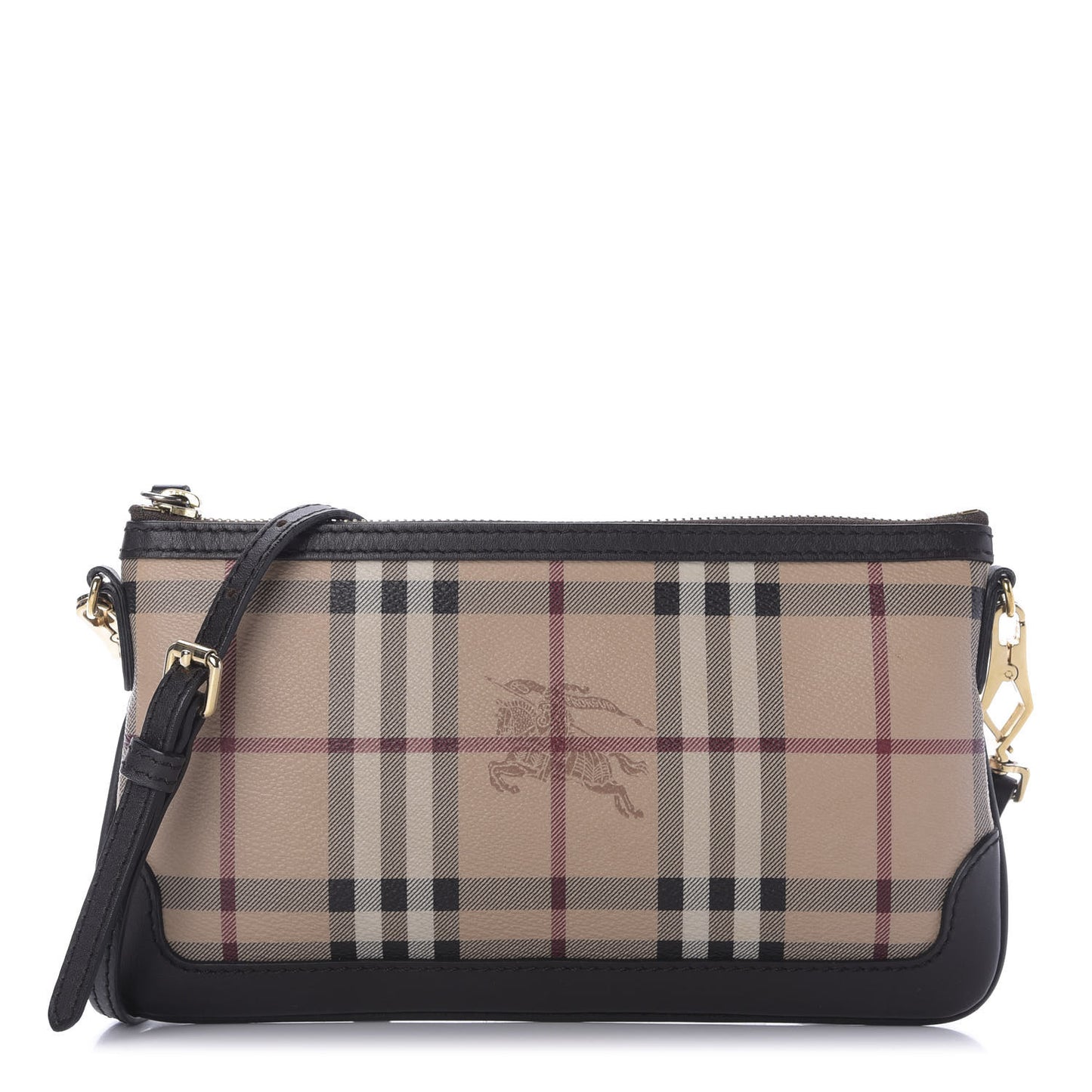 Haymarket Check Small Peyton Crossbody Clutch Bag Chocolate