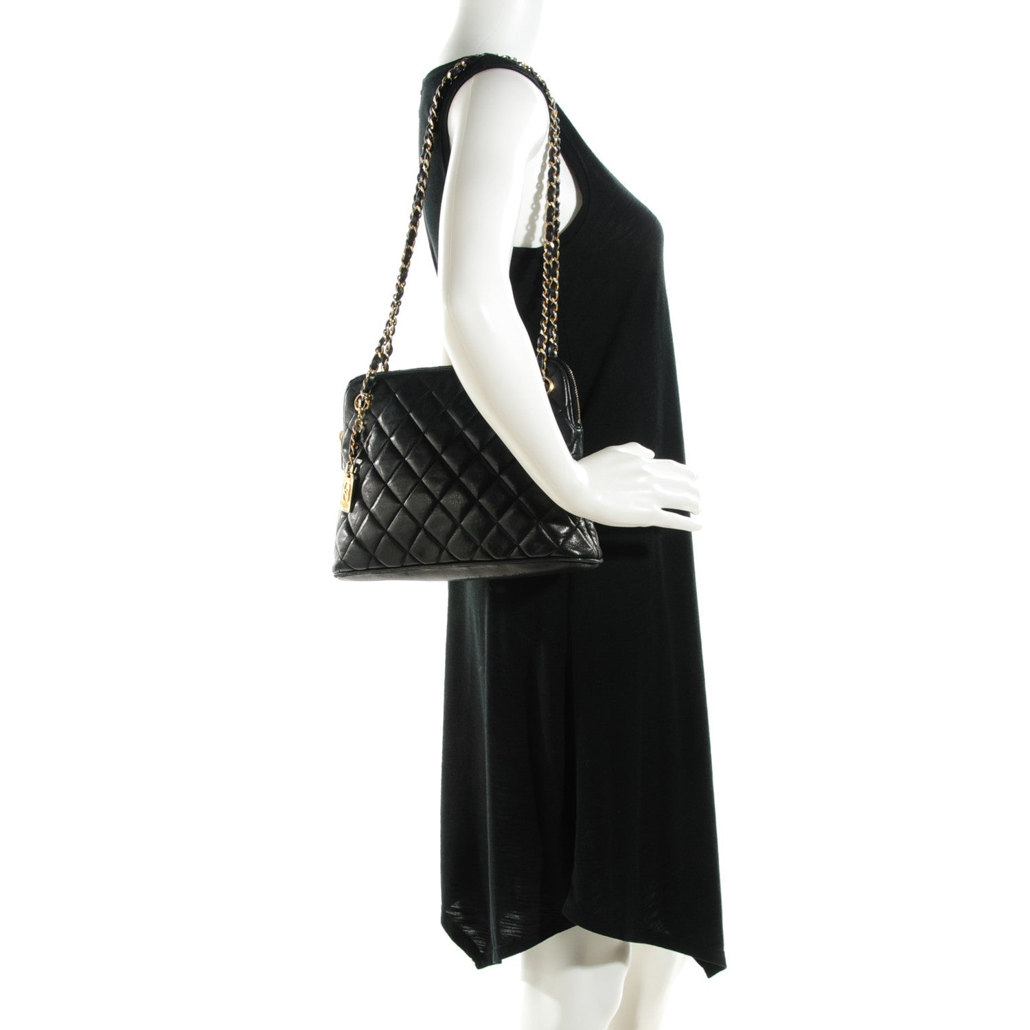 Chanel Lambskin Quilted Shoulder Bag Black 7 of 14