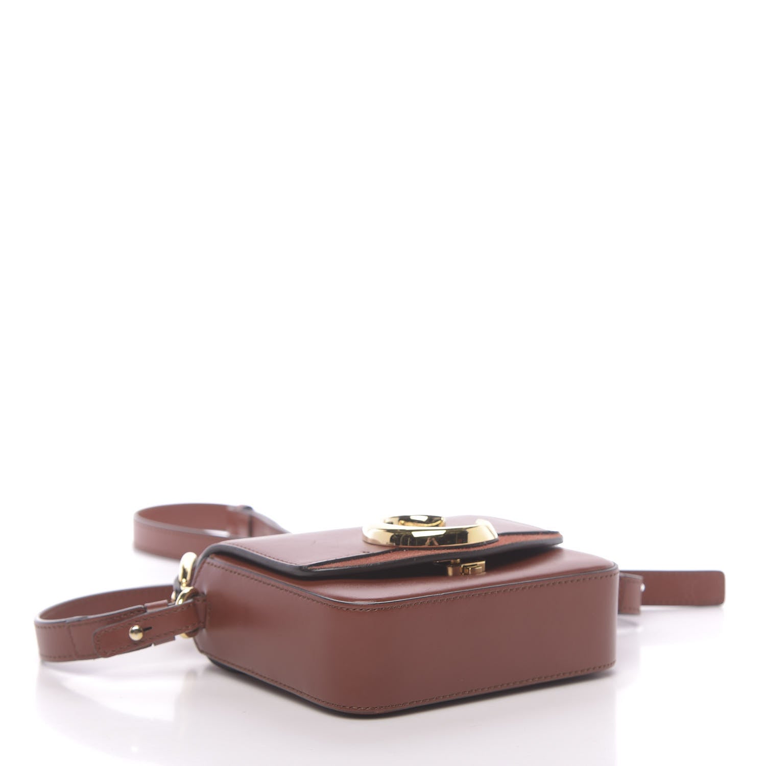 Chloe Shiny Calfskin Suede Mini C Bag Sepia Brown 5 of 12