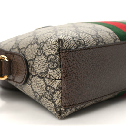 Gucci GG Supreme Monogram Textured Dollar Calfskin Web Small Ophidia Dome Shoulder Bag Beige Ebony New Acero 8 of 9
