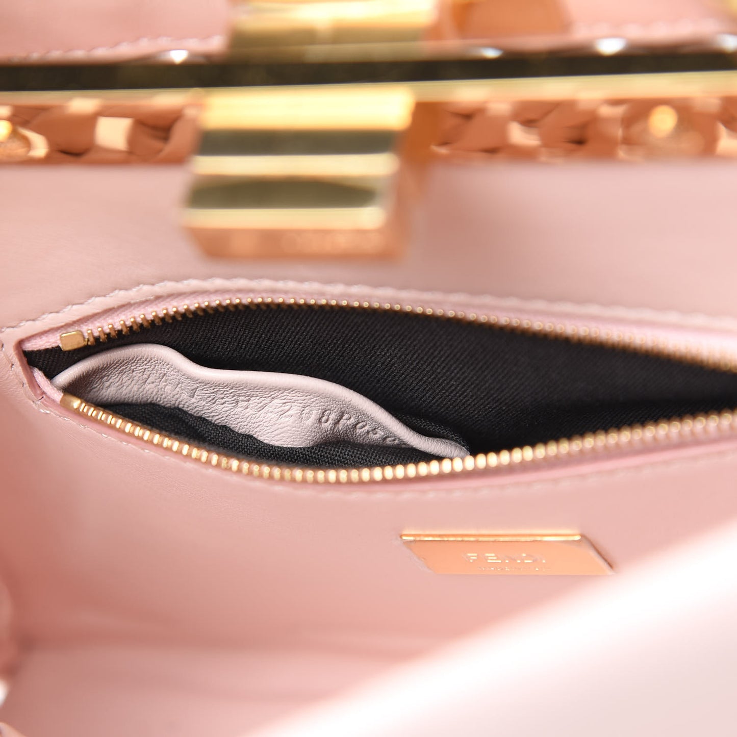 Nappa Woven Mini Peekaboo Iconic Satchel Rosa Confetto