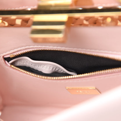 Fendi Nappa Woven Mini Peekaboo Iconic Satchel Rosa Confetto 9 of 12