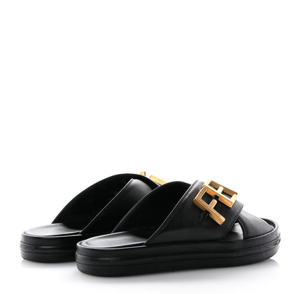 Fendi Vitello Womens Fendigraphy Slide Sandals 37 Black 4 of 12