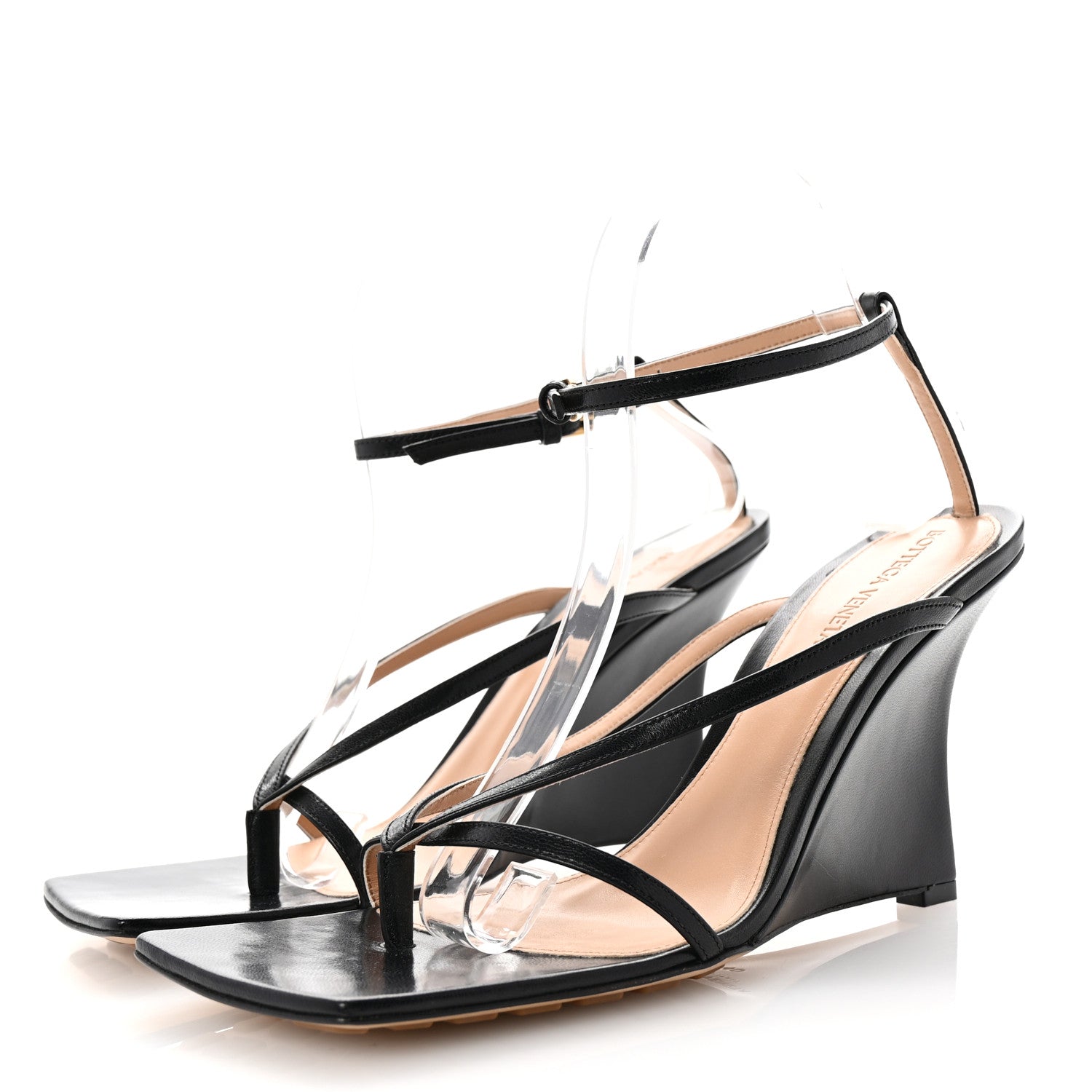 Bottega Veneta Lambskin Stretch Multi Strap 90mm Sandals 40 Black 4 of 8