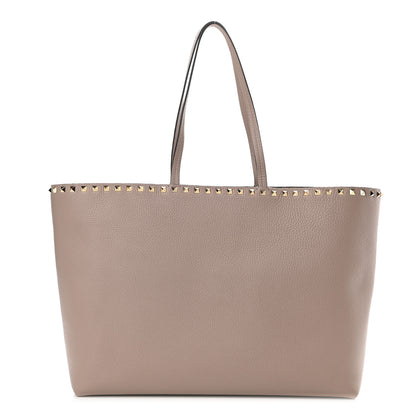 Valentino Garavani Grained Calfskin Rockstud Shoulder Tote Poudre 1 of 11