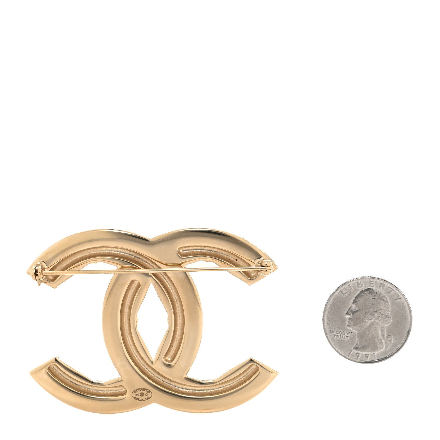 Chanel Baguette Crystal Quilted Vintage Allure CC Brooch Gold 2 of 4