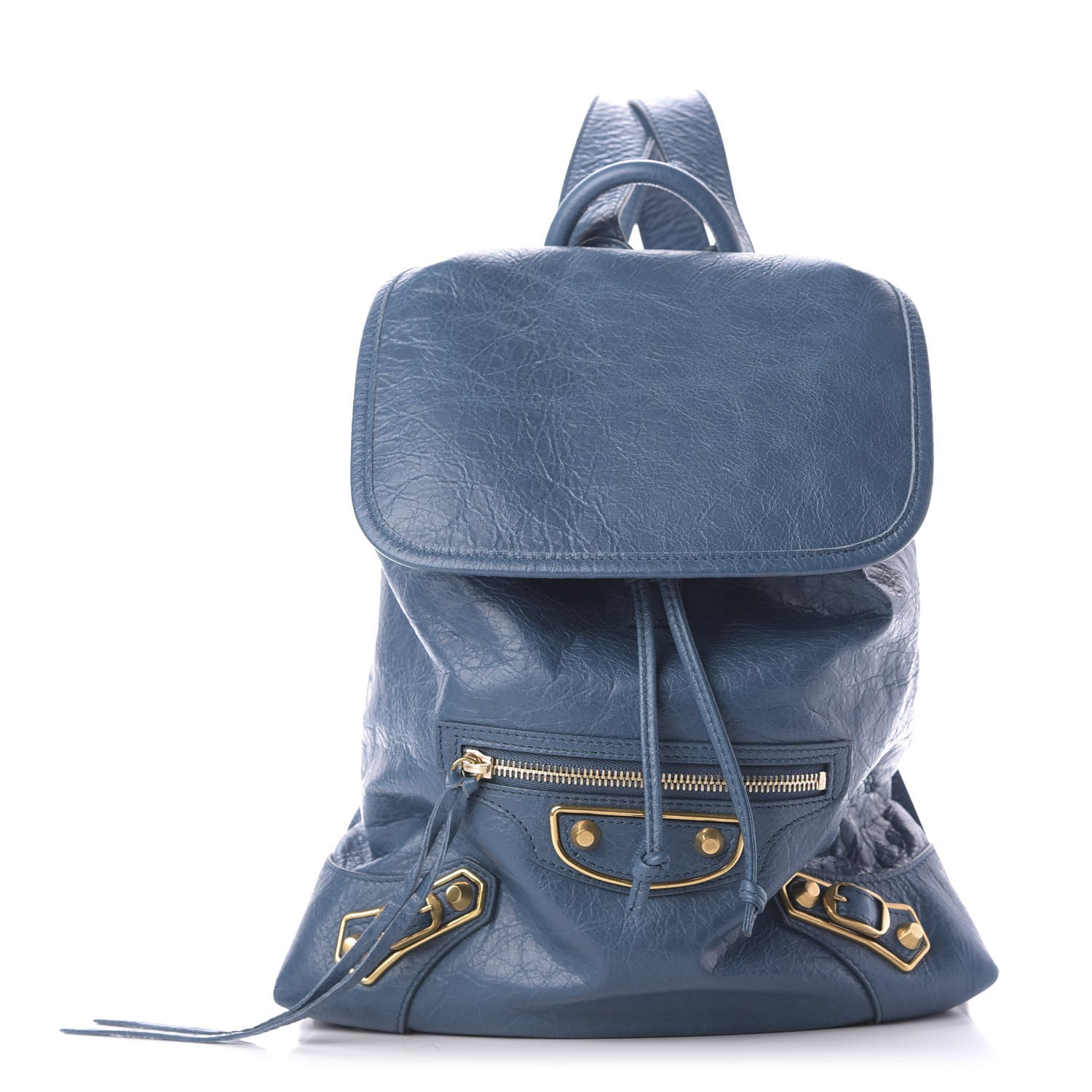 Balenciaga Agneau Gold Metallic Edge Hardware Backpack Bleu Abysse 2 of 10