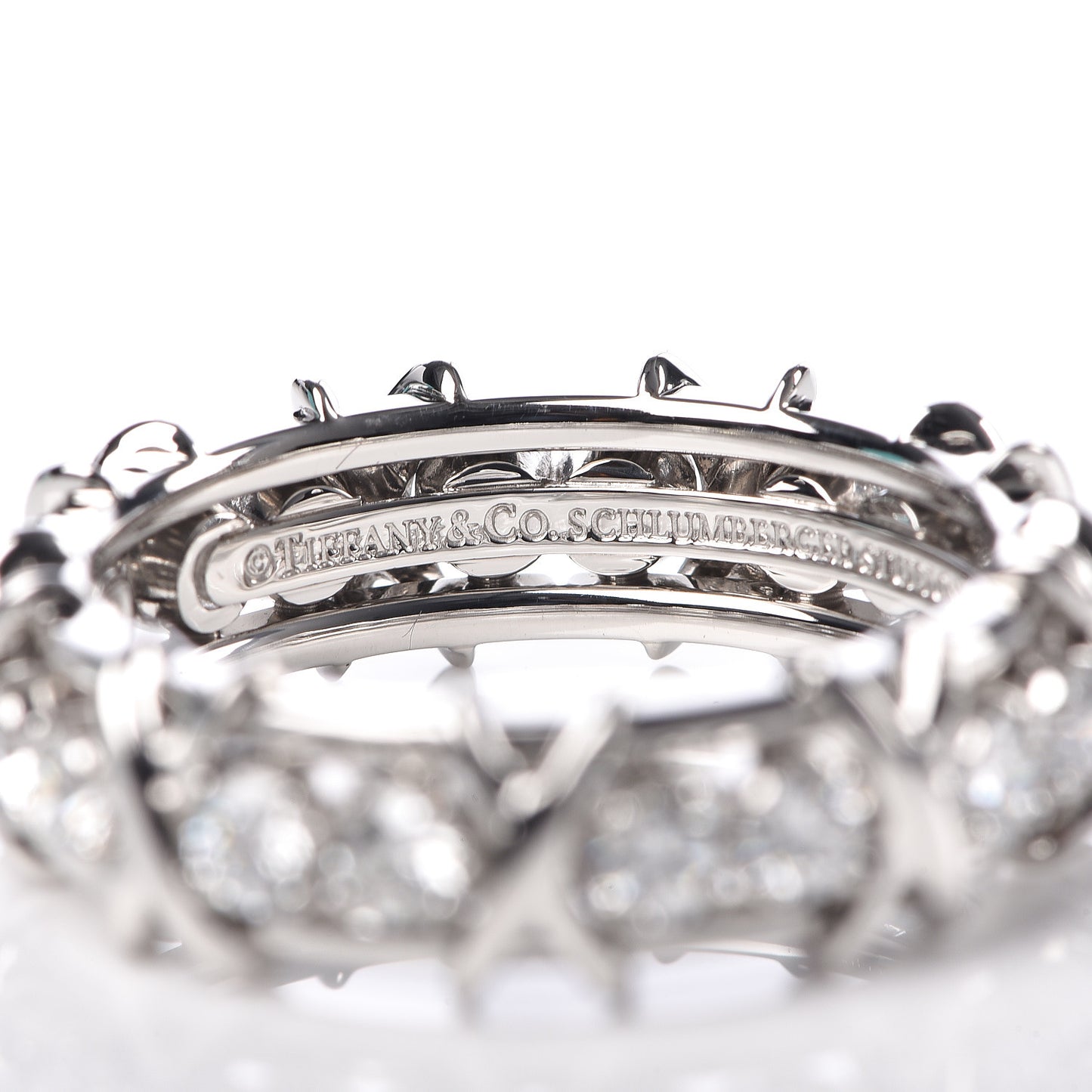 Platinum Diamond Schlumberger Sixteen Stone Ring 58 8.5