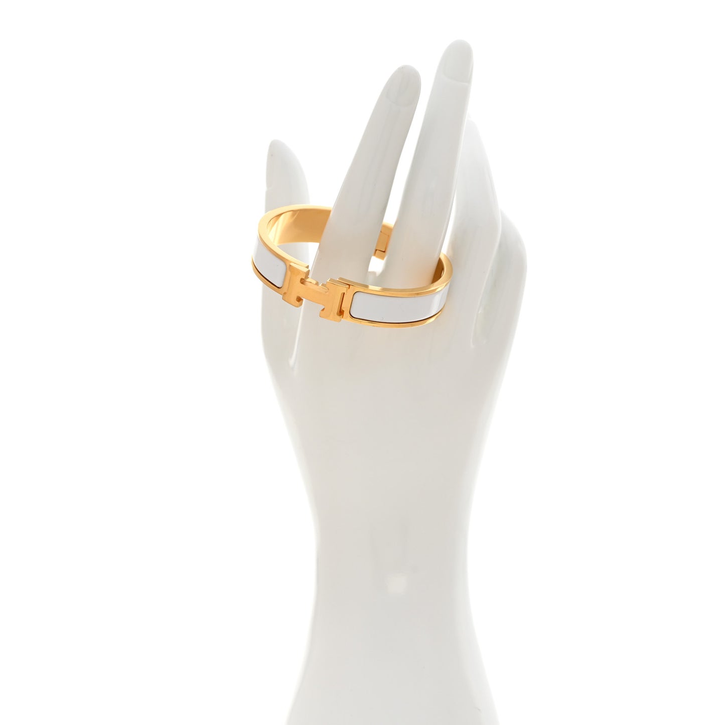 Enamel Narrow Clic Clac H Bracelet White