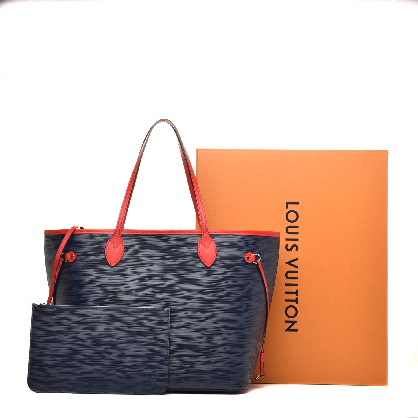 Epi Neverfull MM Indigo Coquelicot