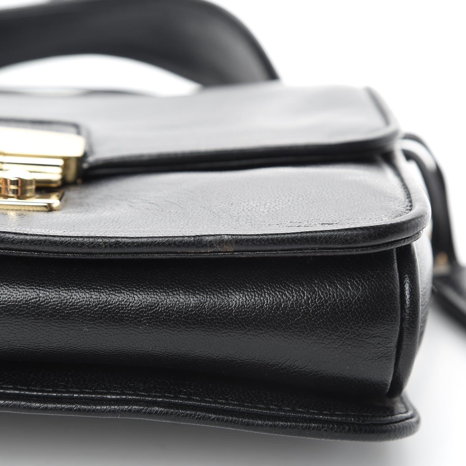 Miu Miu Goatskin Madras Shoulder Bag Black 15 of 16