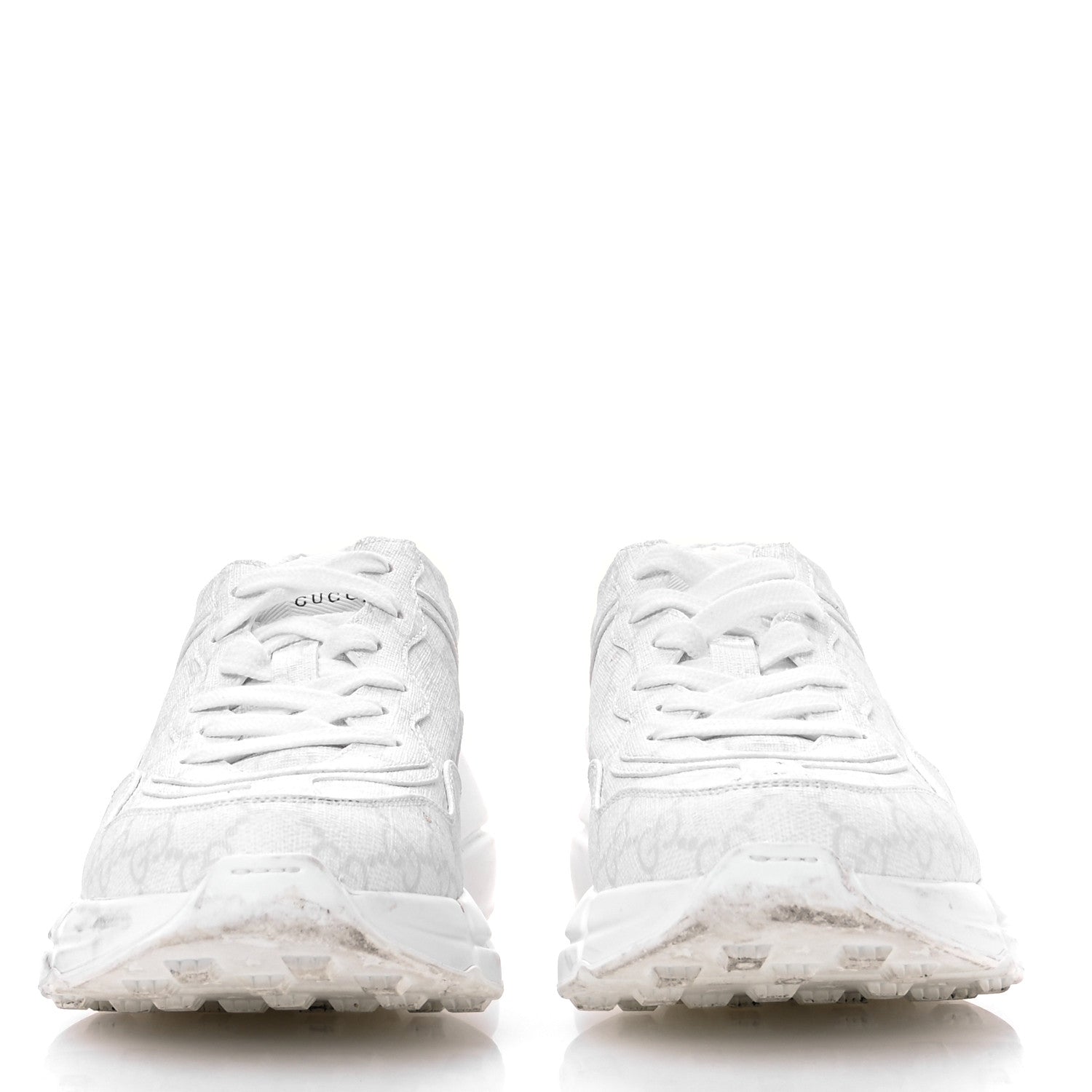 Gucci GG Supreme Monogram Womens Rhyton Sneakers 38 White 3 of 9