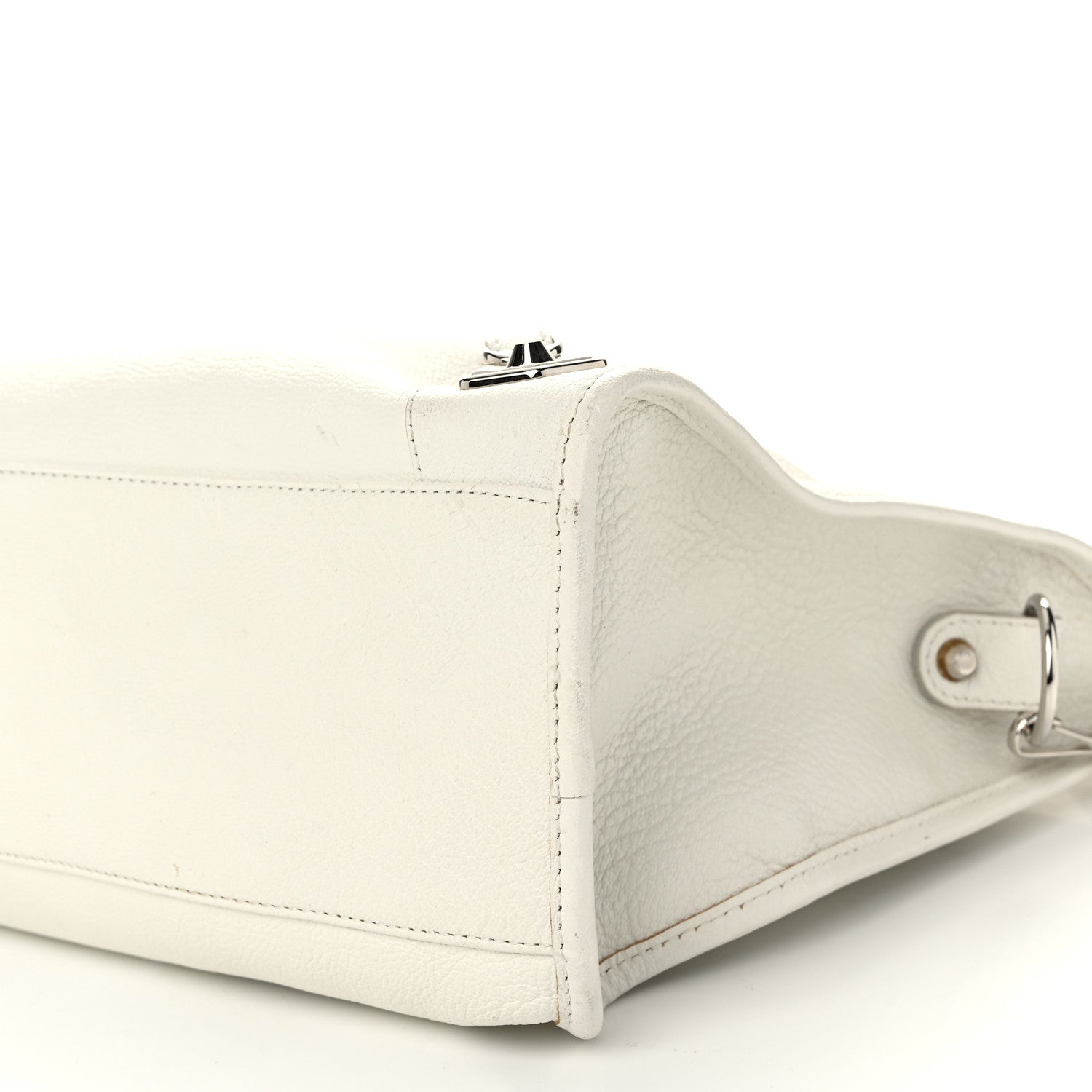 Balenciaga Chevre Silver Metallic Edge Hardware City White 10 of 10