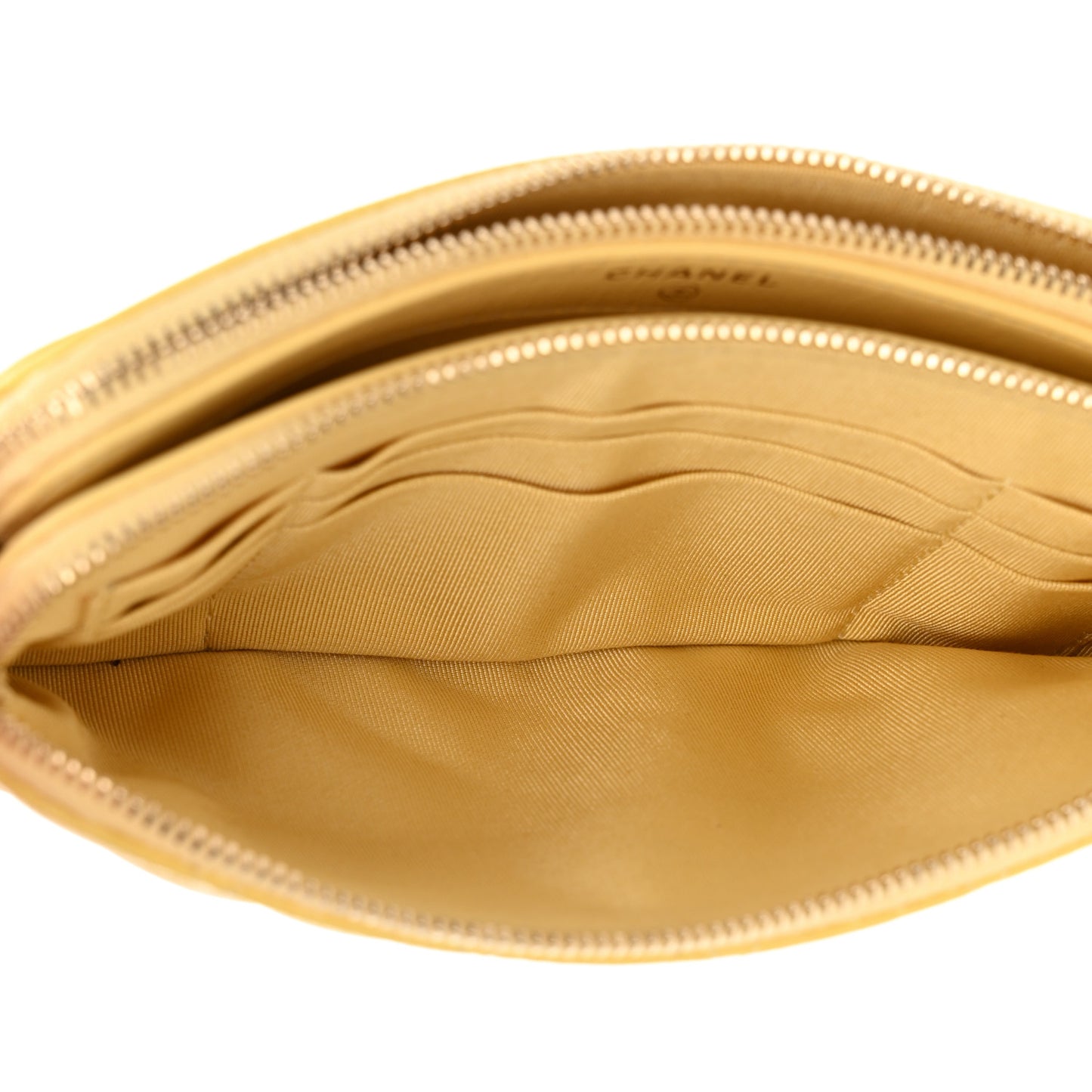 Caviar Quilted Small Clutch With Chain Yellow