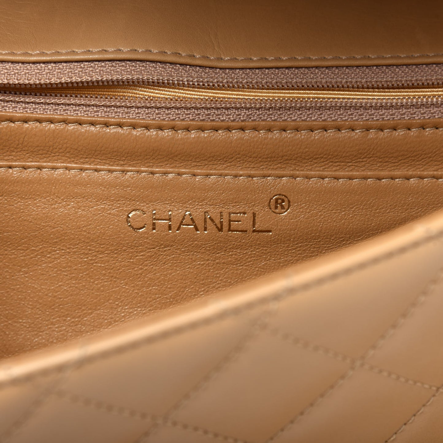Lambskin Bekko Resin Jumbo Single Flap Beige