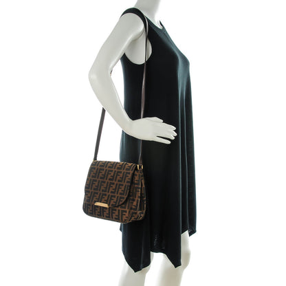 Fendi Zucca Vitello Artic Small Messenger Bag Tobacco Castagna 2 of 9