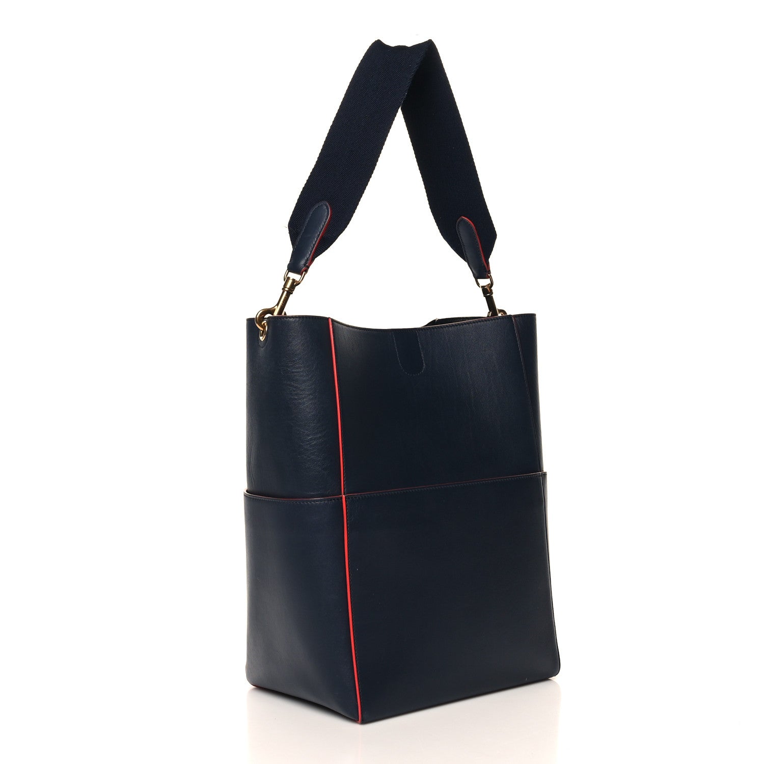 Celine Supersoft Calfskin Sangle Bucket Bag Navy 3 of 14