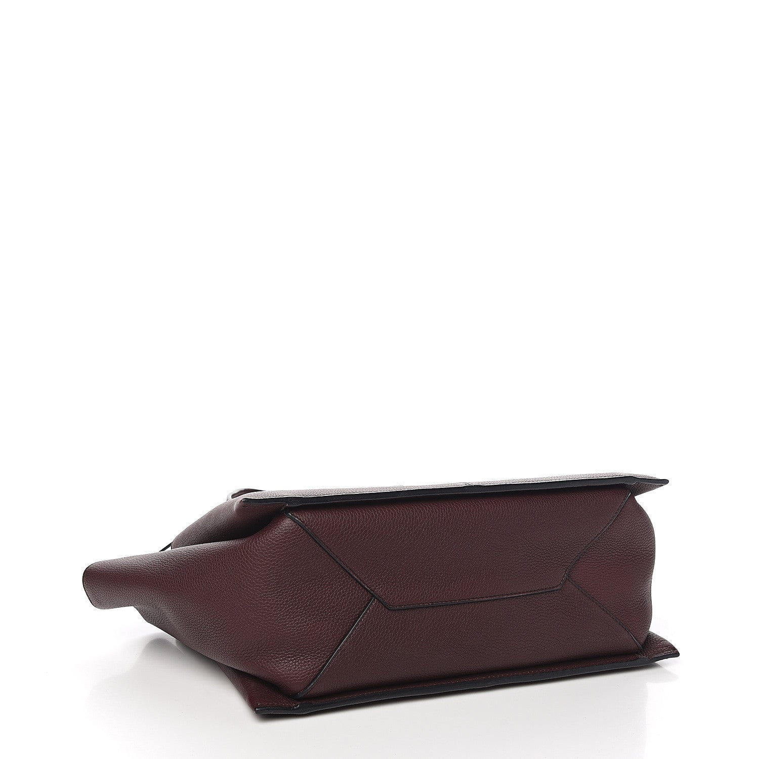 Celine Baby Grained Calfskin Small Tri-Fold Bag Burgundy 3 of 9