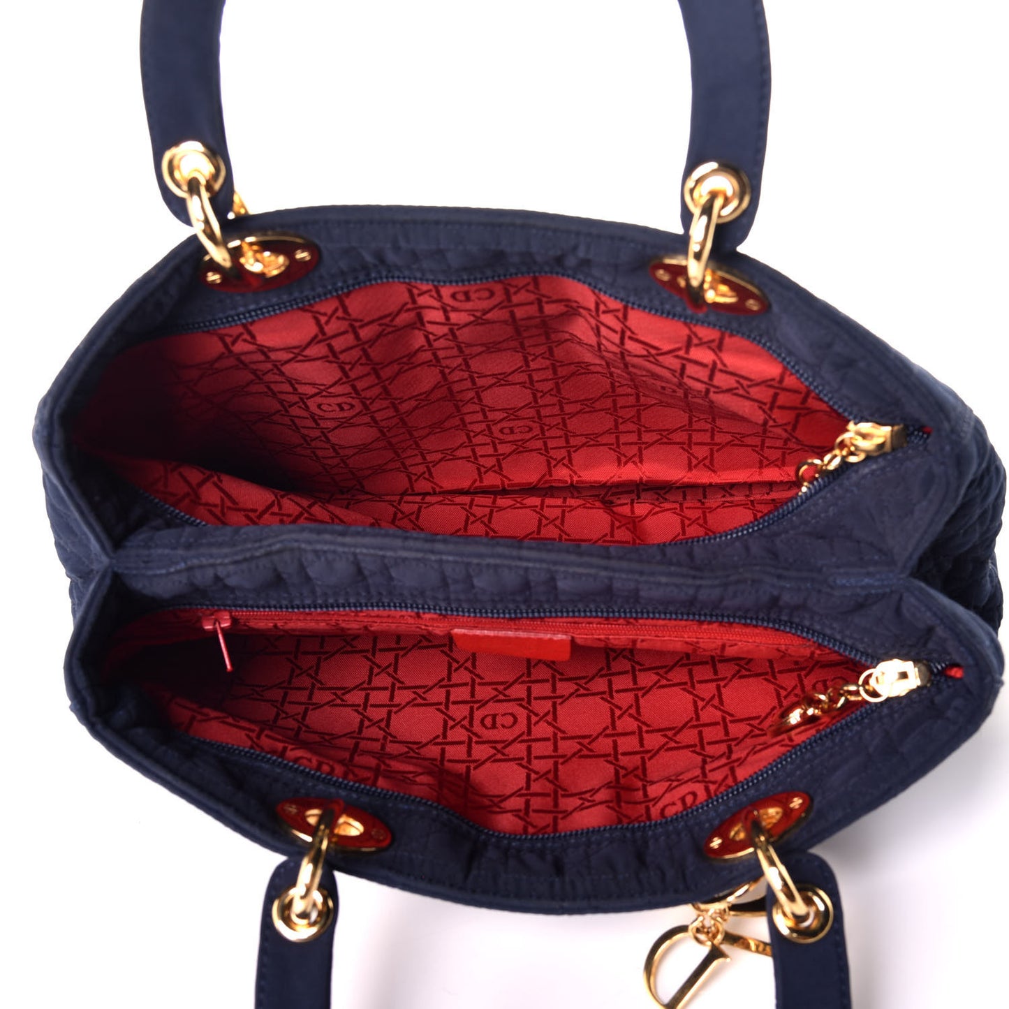 Nylon Cannage Large Lady Dior Navy Blue