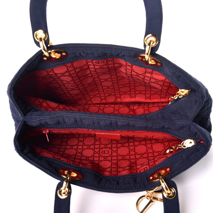 Christian Dior Nylon Cannage Large Lady Dior Navy Blue 5 of 8