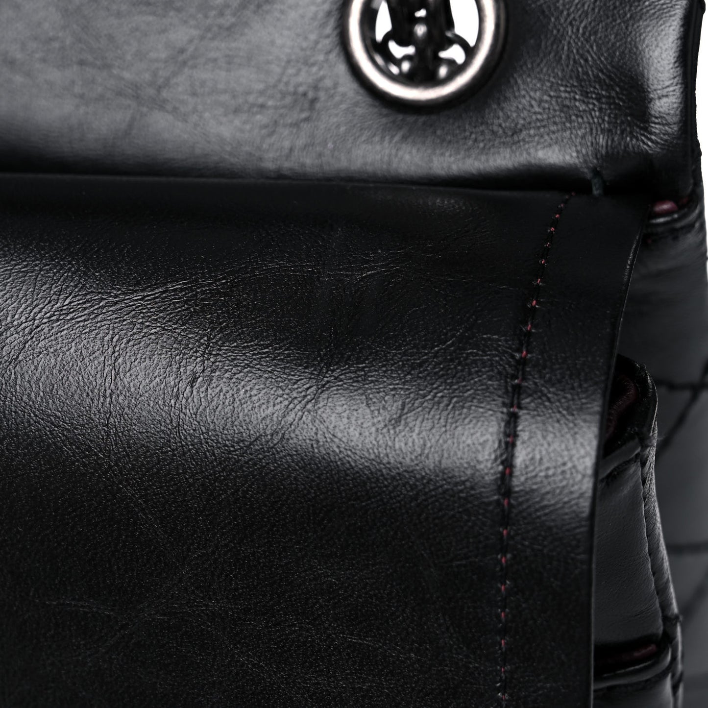 Aged Calfskin Quilted 2.55 Reissue 226 Flap Black