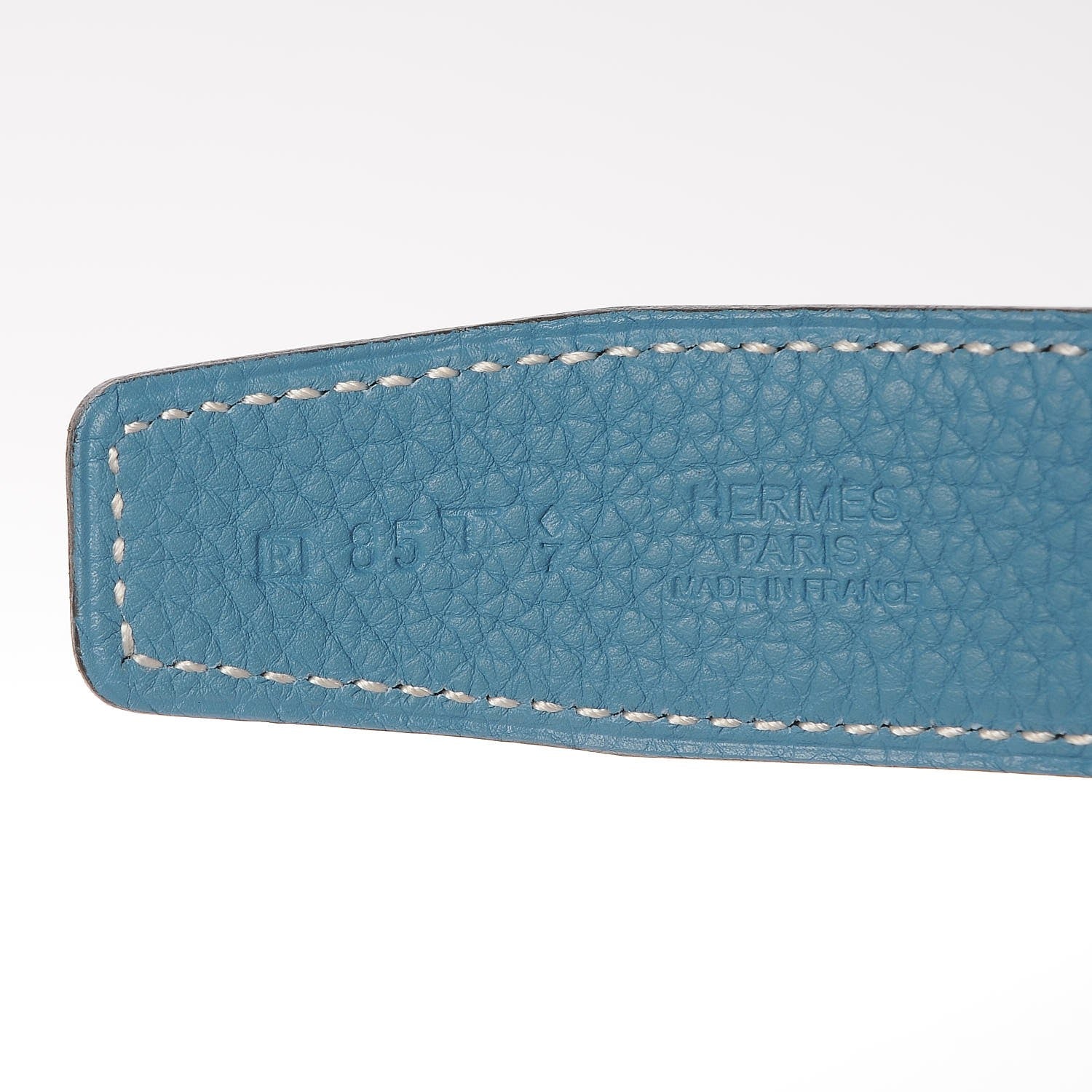 Hermes Box Togo 32mm Reversible Belt Strap 85 Black Blue Jean 6 of 7