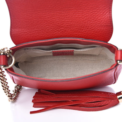 Gucci Pebbled Calfskin Small Soho Flap Crossbody Red 5 of 10