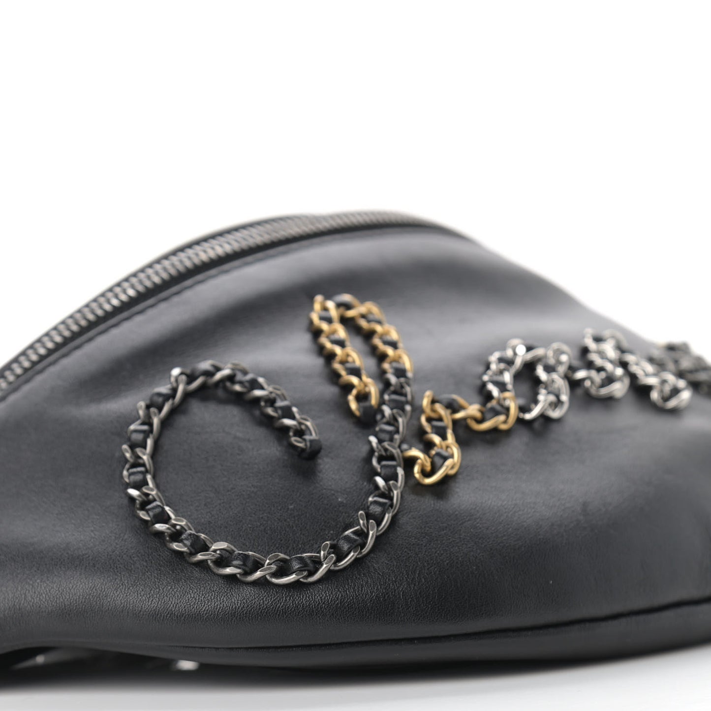 Calfskin Chain 20s Signe Waist Bag Black