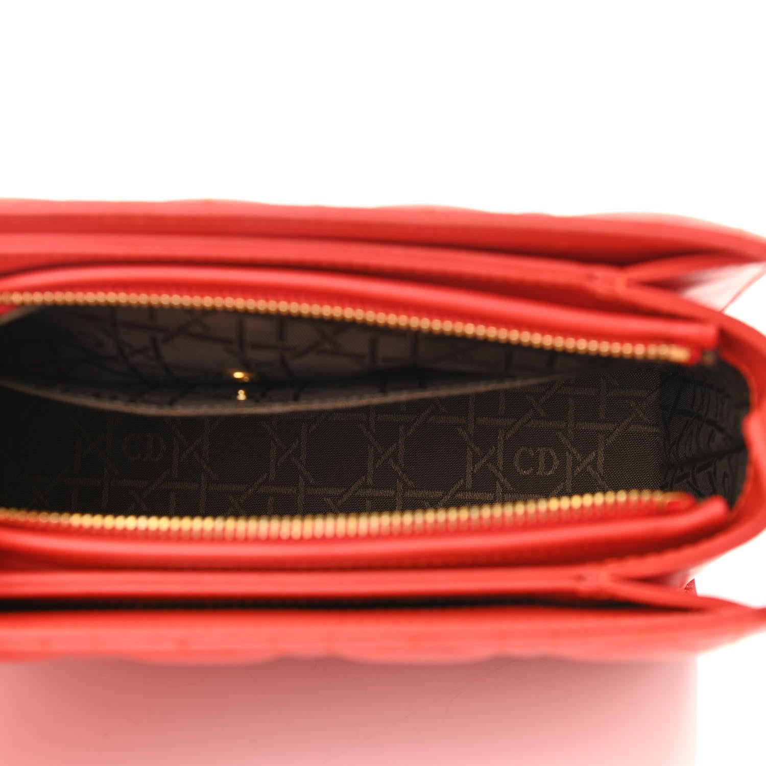 Christian Dior Lambskin Cannage Shoulder Bag Orange 5 of 10