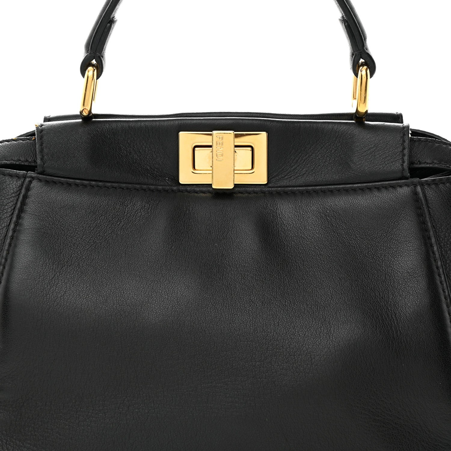 Fendi Nappa Mini Peekaboo Iconic Satchel Black 9 of 14
