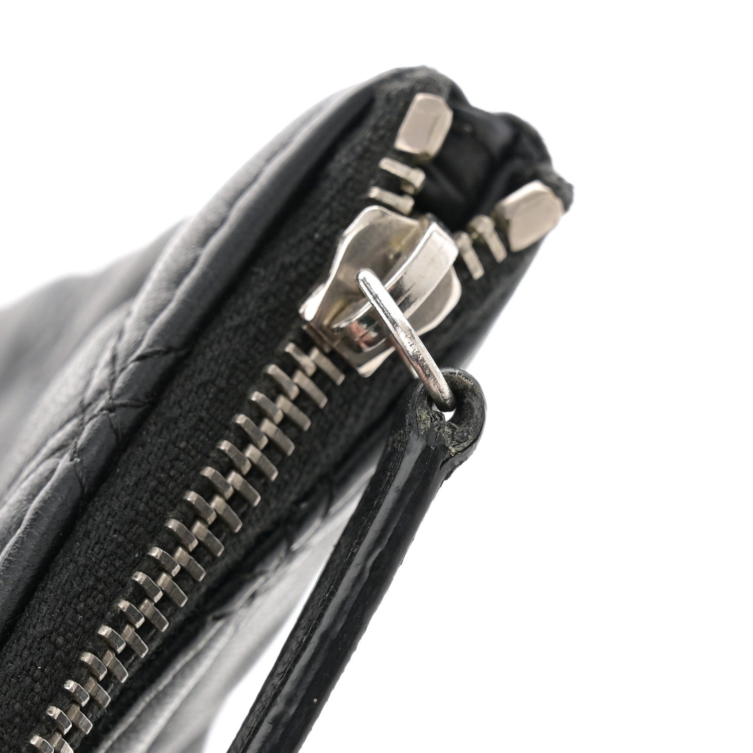 Chanel Lambskin Double Stitch Quilted Large Cosmetic Case Black 12 of 12