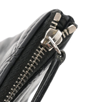 Chanel Lambskin Double Stitch Quilted Large Cosmetic Case Black 12 of 12