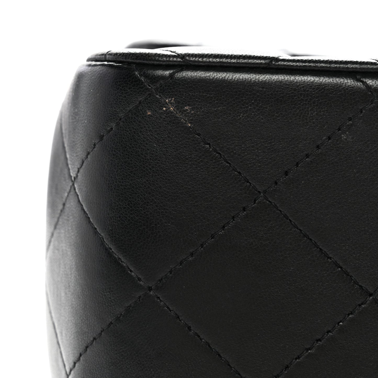Lambskin Quilted Jumbo Double Flap Black