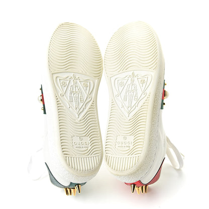 Gucci Calfskin Web Pearl Studded Womens Ace Sneakers 35 White 6 of 9