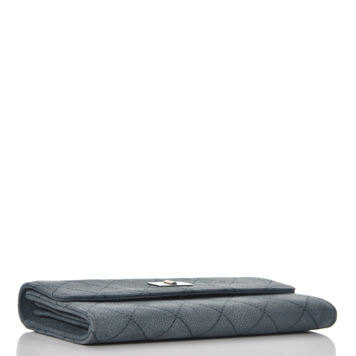 Iridescent Caviar Quilted Large Reissue Flap Wallet Blue
