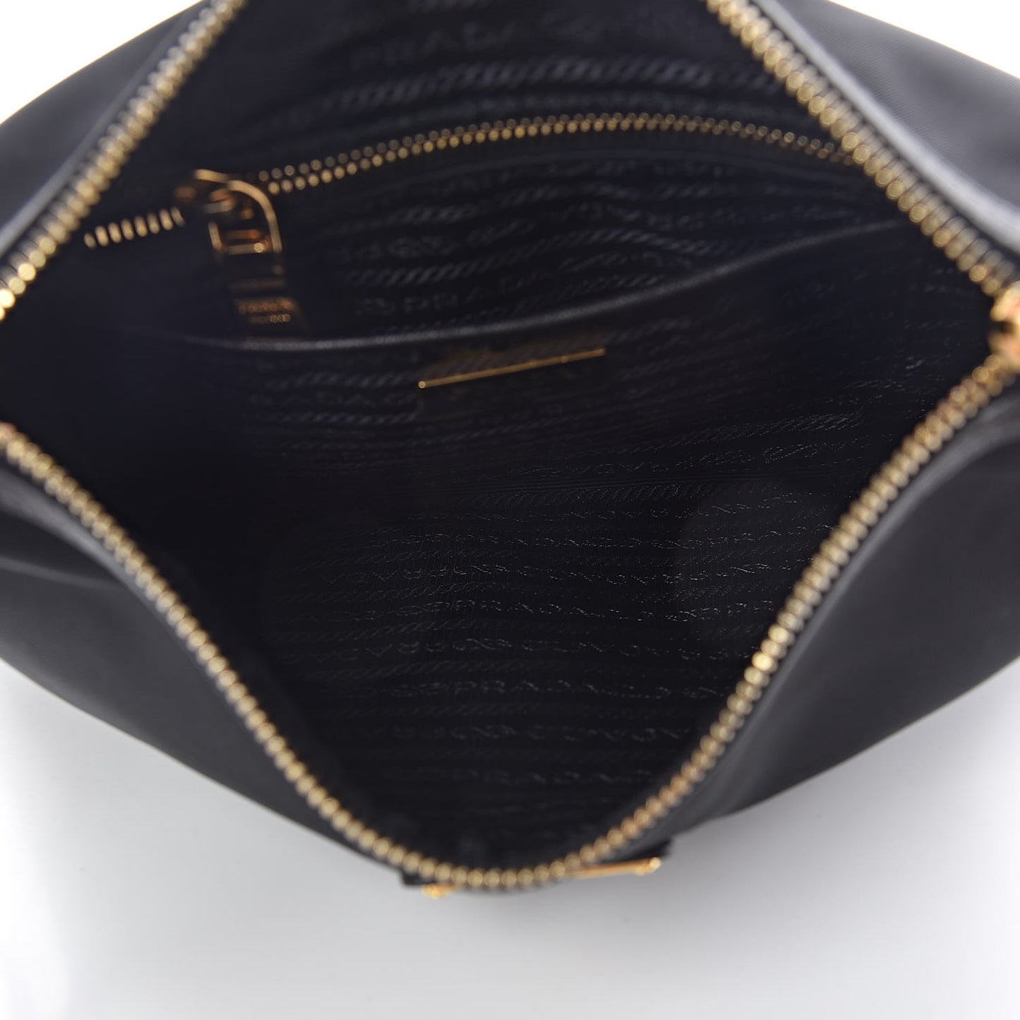 Tessuto Nylon Saffiano Flat Messenger Bag Black