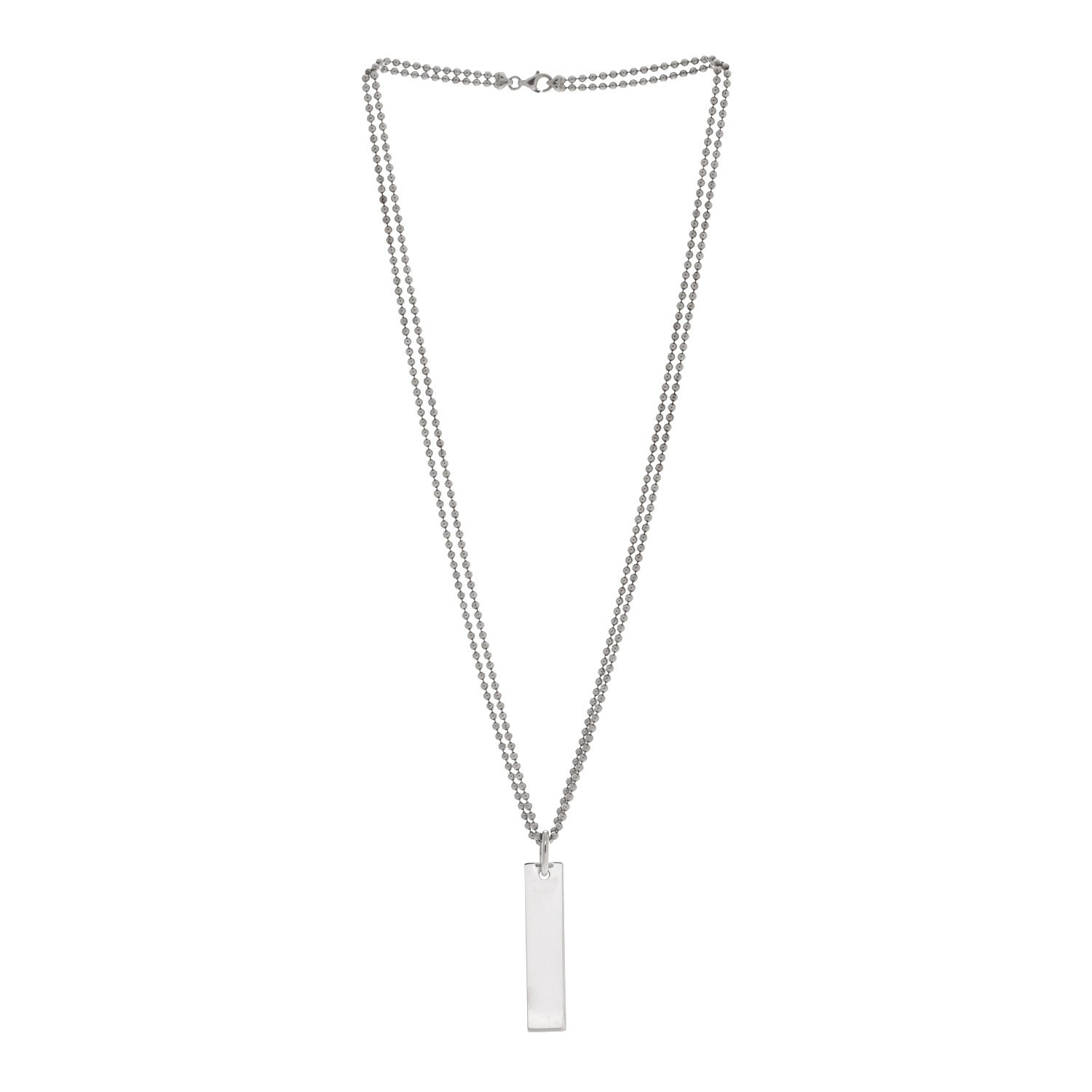 Gucci Sterling Silver  Double Bead Bar Pendant Necklace 2 of 5