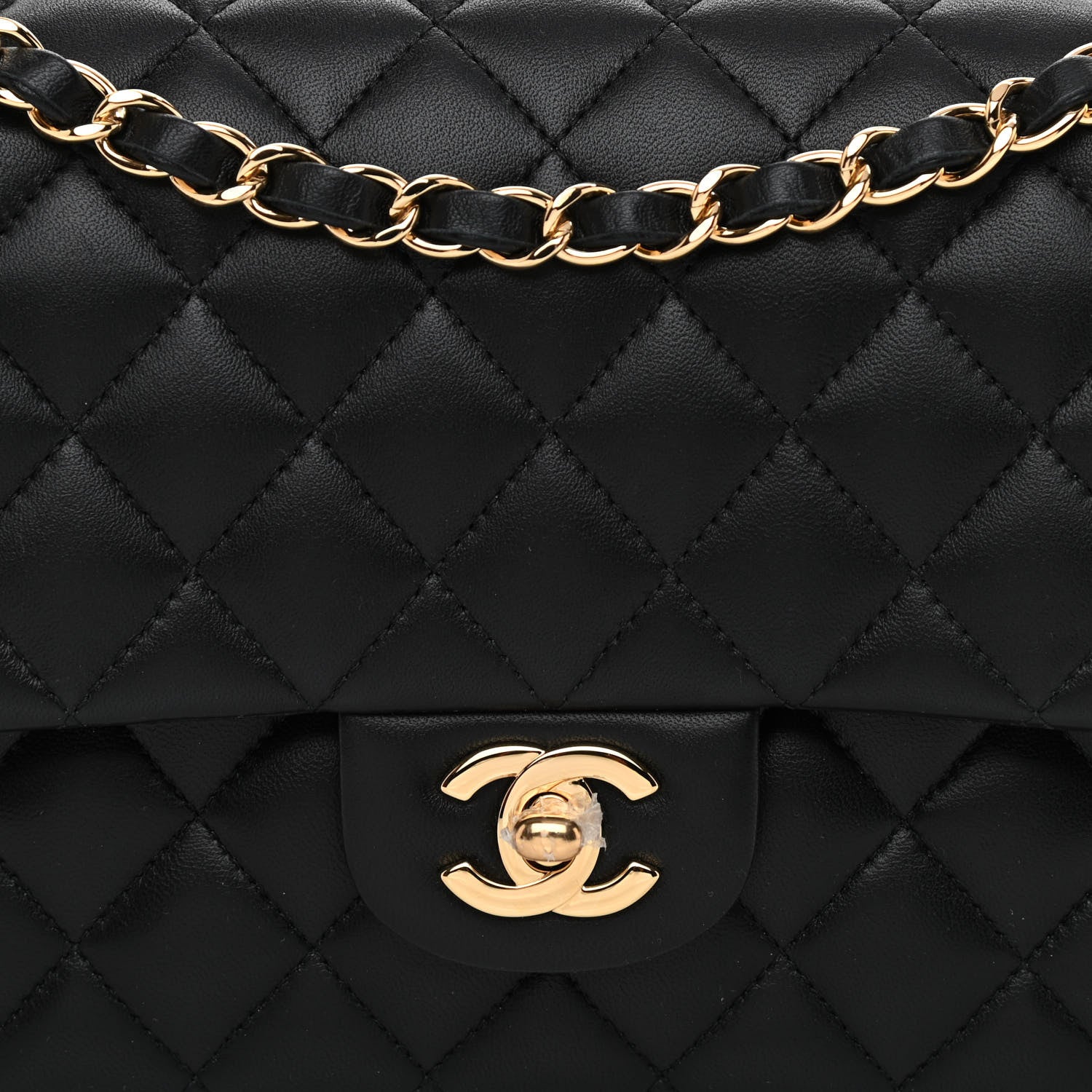 Chanel Lambskin Quilted Medium Double Flap Black 8 of 12