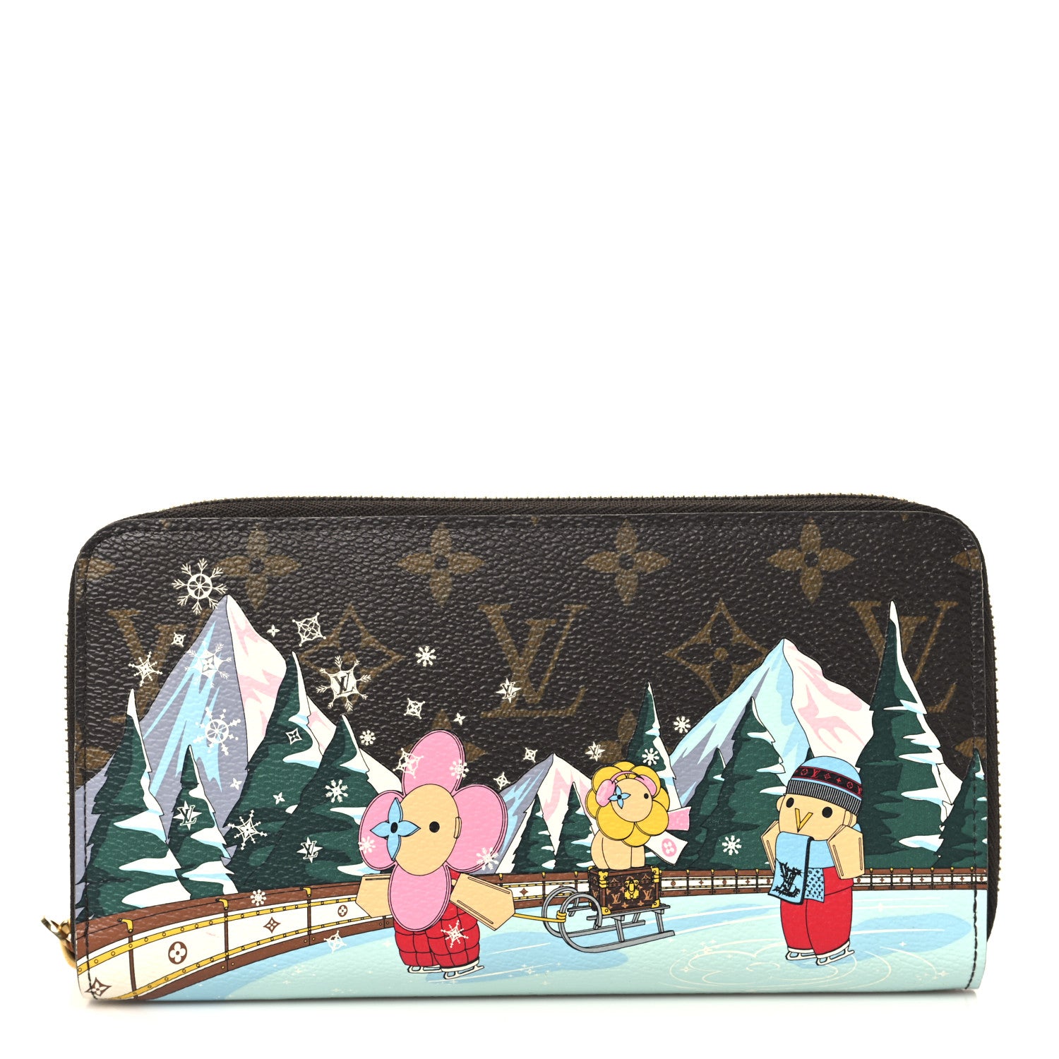 Louis Vuitton Monogram 2023 Christmas Animation Alpine Zippy Wallet Pink 1 of 7