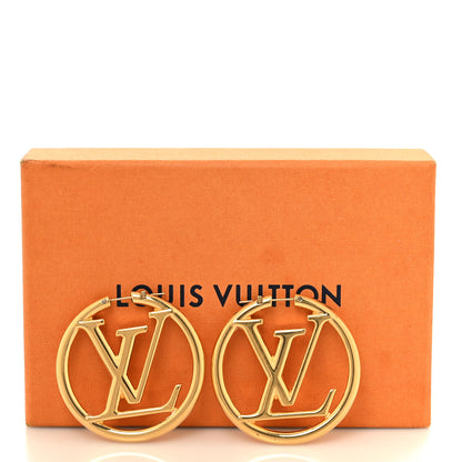 Louis Vuitton Metal Louise Hoop Earrings Gold 6 of 6