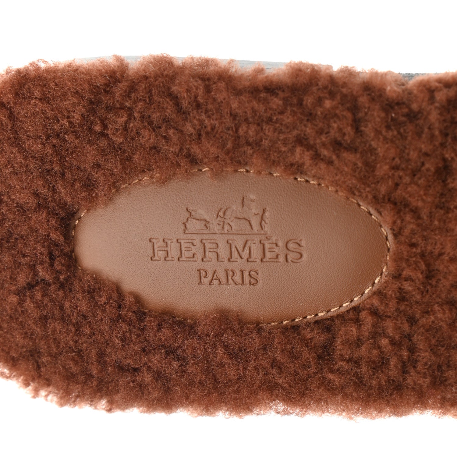 Hermes Woolskin Oran Sandals 39 Cognac 7 of 9