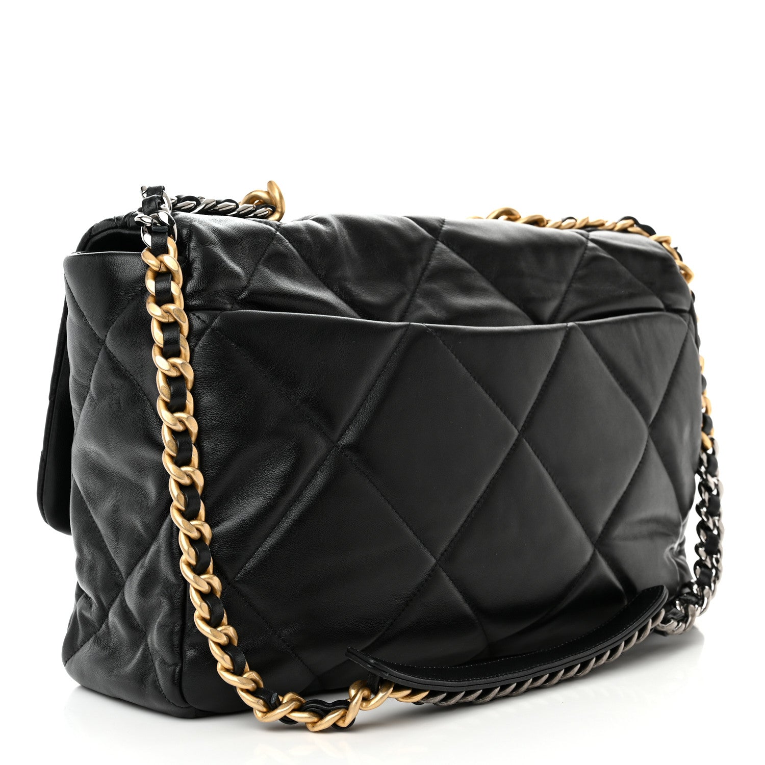Chanel Lambskin Quilted Maxi Chanel 19 Flap Black 3 of 12