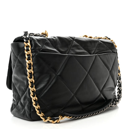 Chanel Lambskin Quilted Maxi Chanel 19 Flap Black 3 of 12