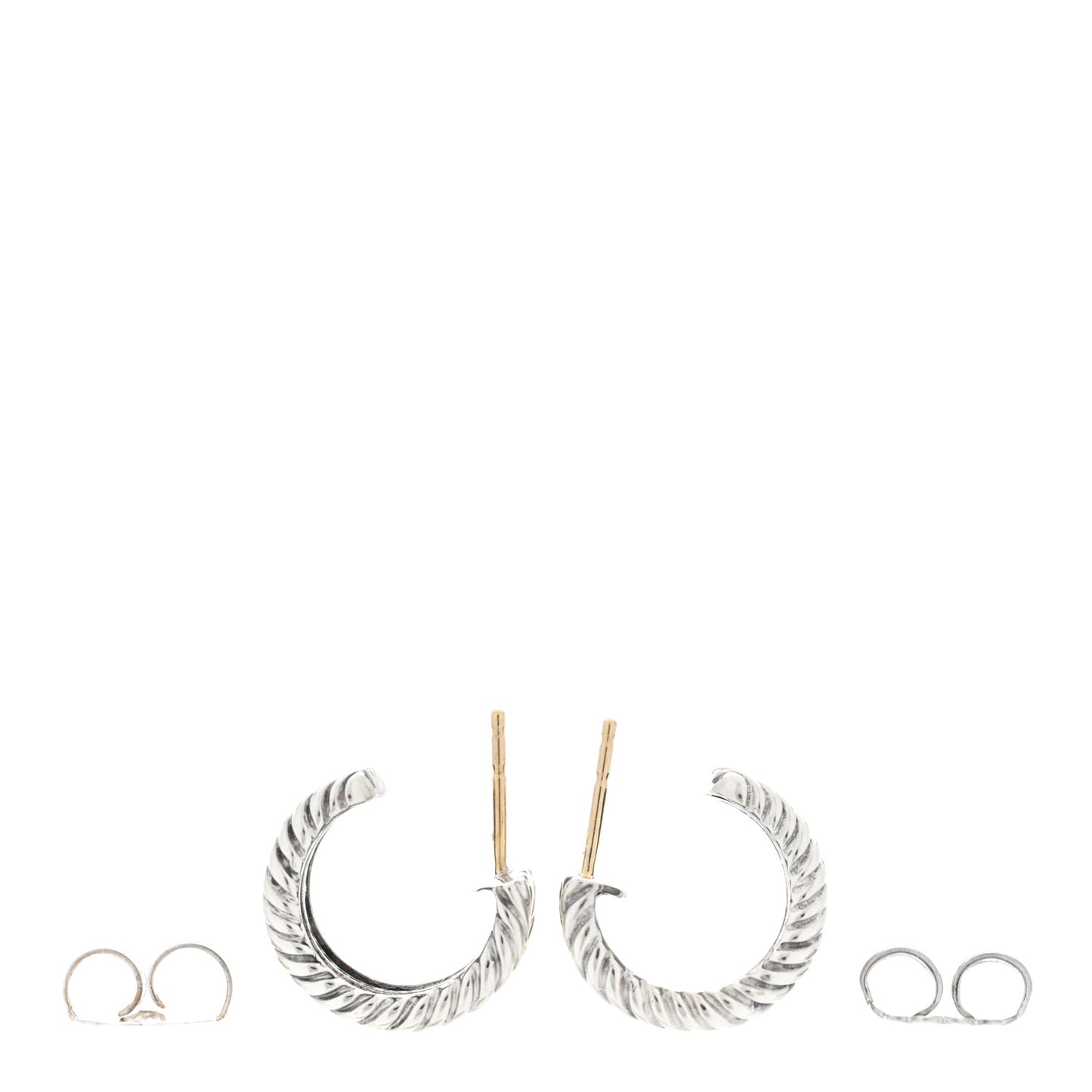 Sterling Silver 14K Yellow Gold 16mm Cable Classics Hoop Earrings