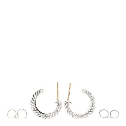 David Yurman Sterling Silver 14K Yellow Gold 16mm Cable Classics Hoop Earrings 3 of 5